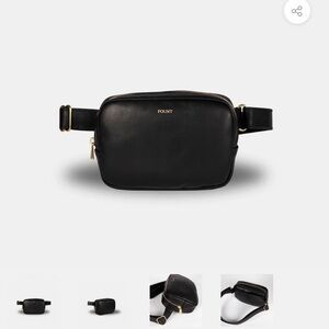 FOUNT LEATHER Black Belt Bag EUC